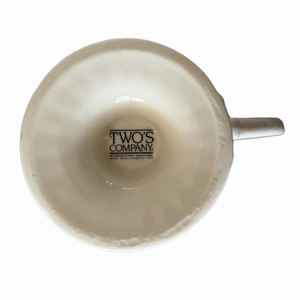 Two’s Company Cream Ceramic Pitcher | Embossed Footed Farmhouse Vase